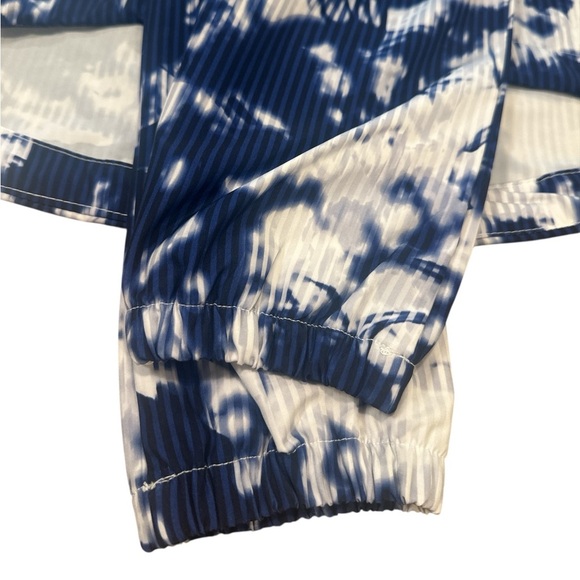 Love Life Live Zip Up Jacket Size Small Navy White Tie Dye Print Lightweight - Picture 5 of 12